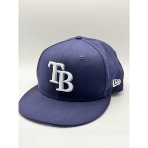 New Era 59Fifty Tampa Bay Rays Cap Navy Blue TB Cap OSFM